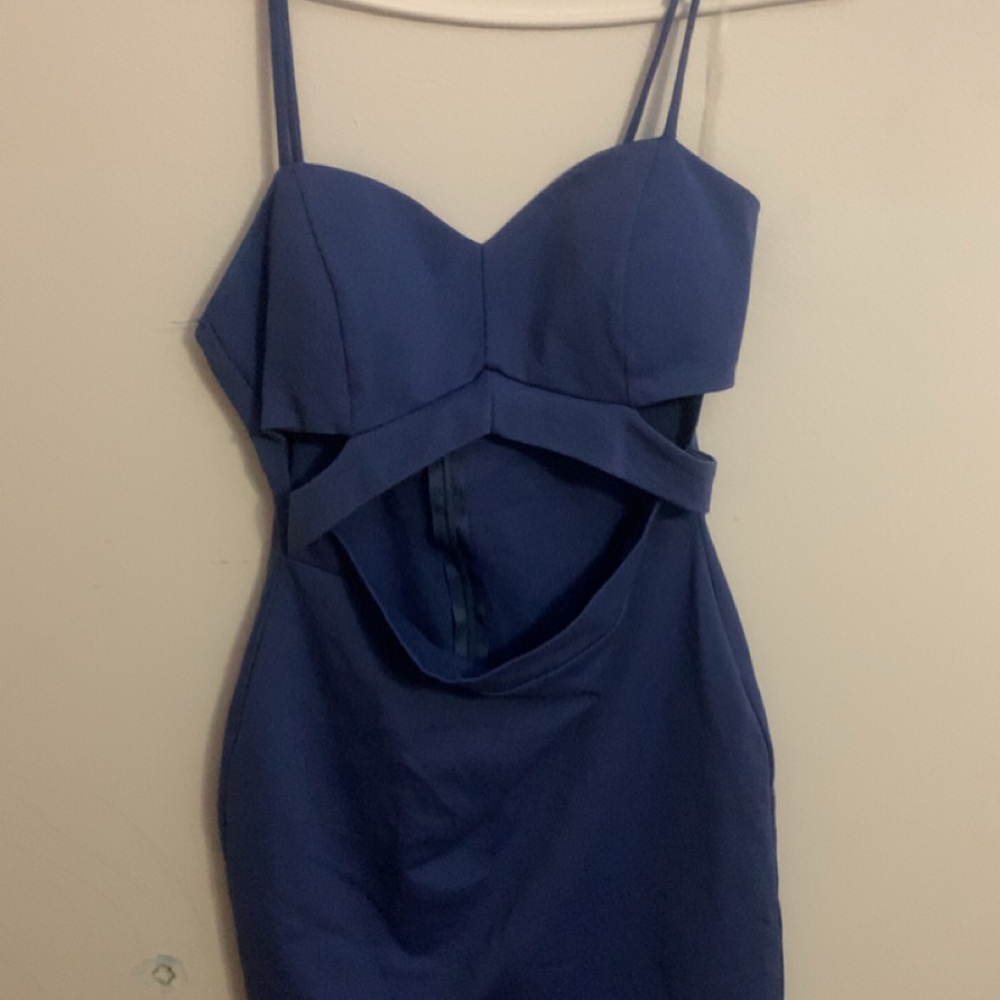 Windsor Blue Ruched Wrap Midi Dress